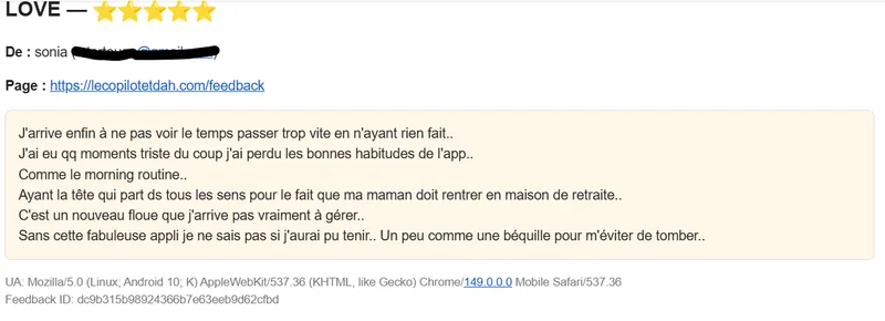 Avis réel de Sonia