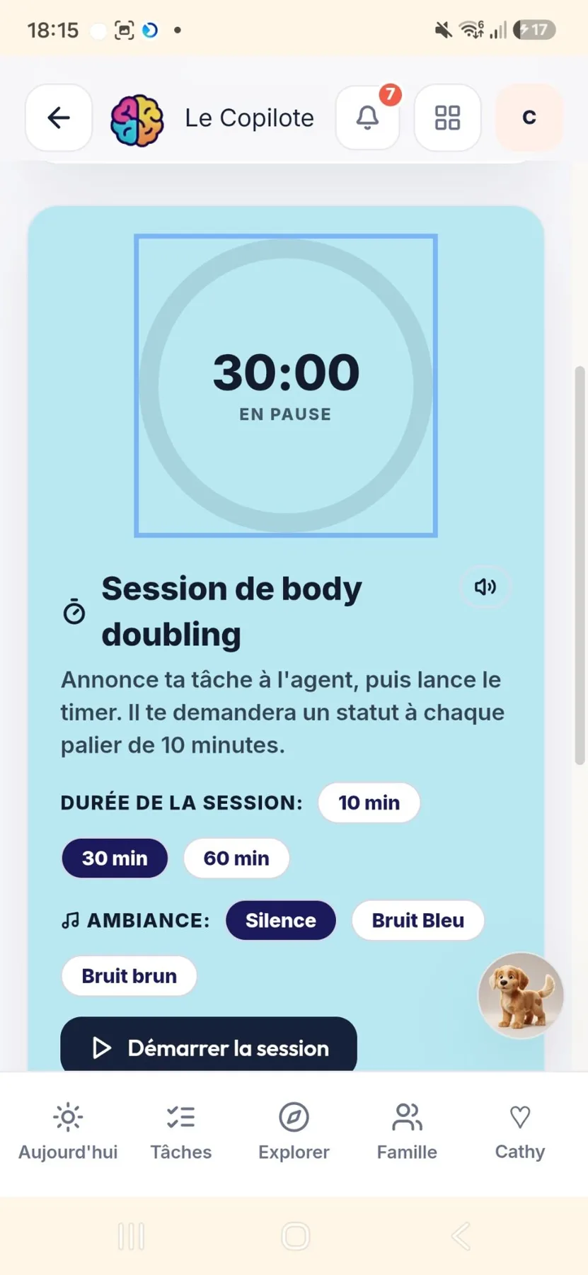 Session de body doubling du Copilote